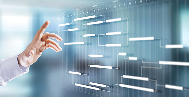 手指向使用思维导图软件制作的数字思维导图。