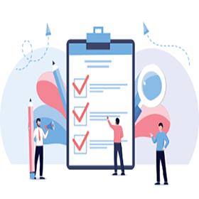 剪贴板上的检查列表图标。